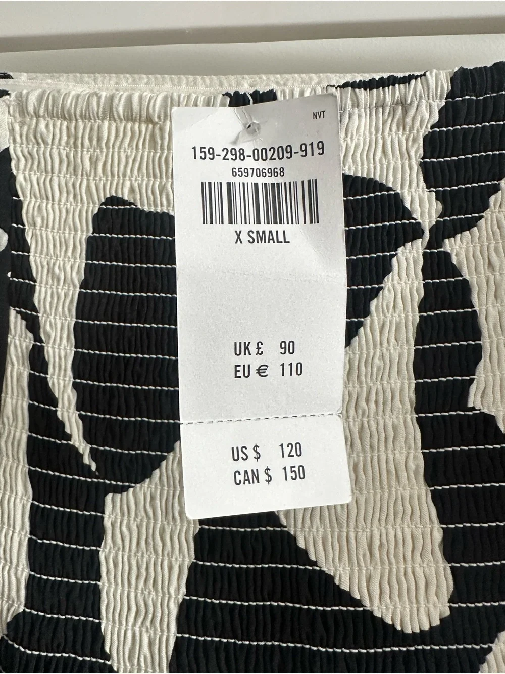 NWT Abercrombie & Fitch Black and White Puff-Sleeve Maxi Dress XS